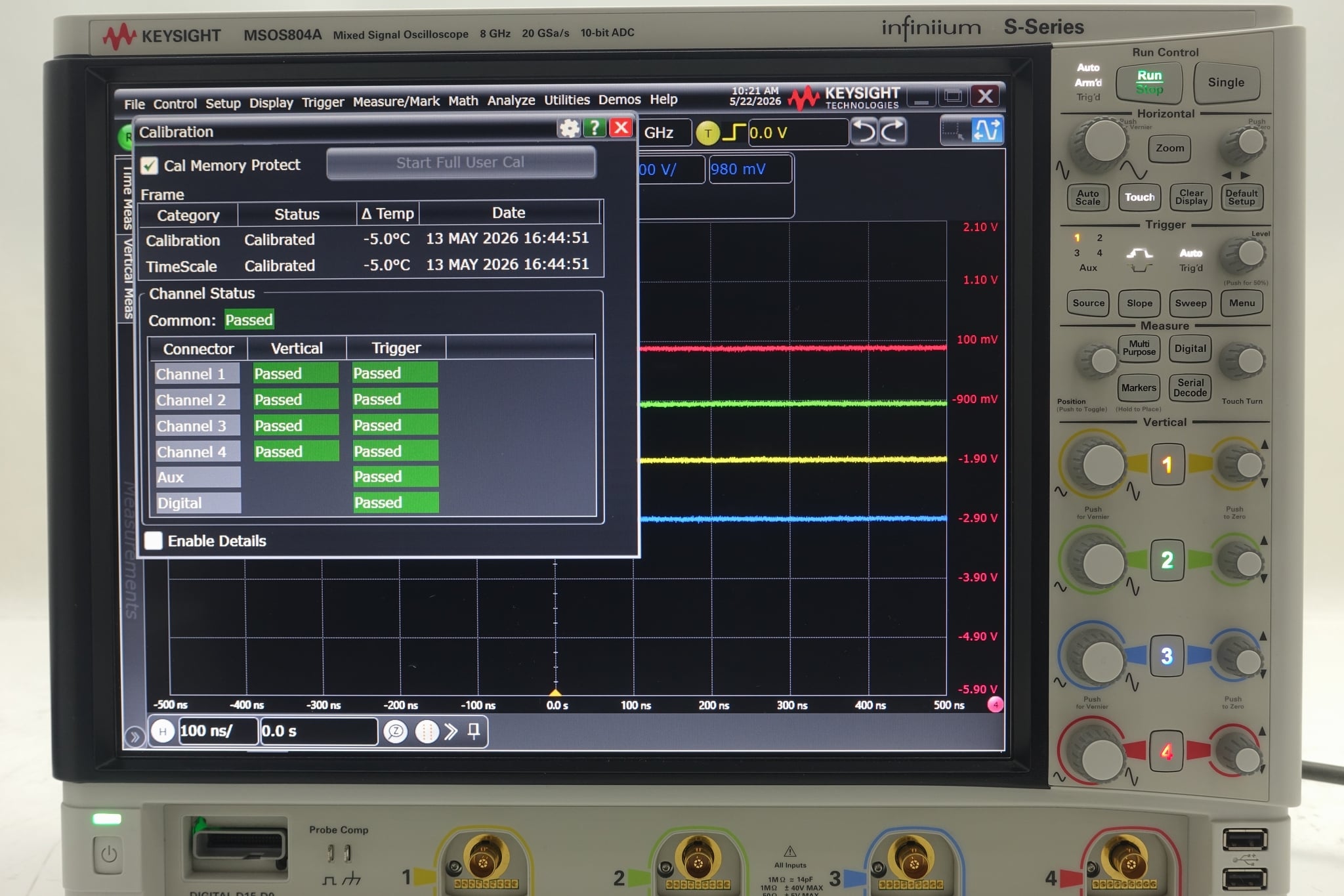 High-Definition Oscilloscope / 8 GHz / 4 Analog Plus 16 Digital Channels Keysight Used MSOS804A - Actual Instrument - Image 12