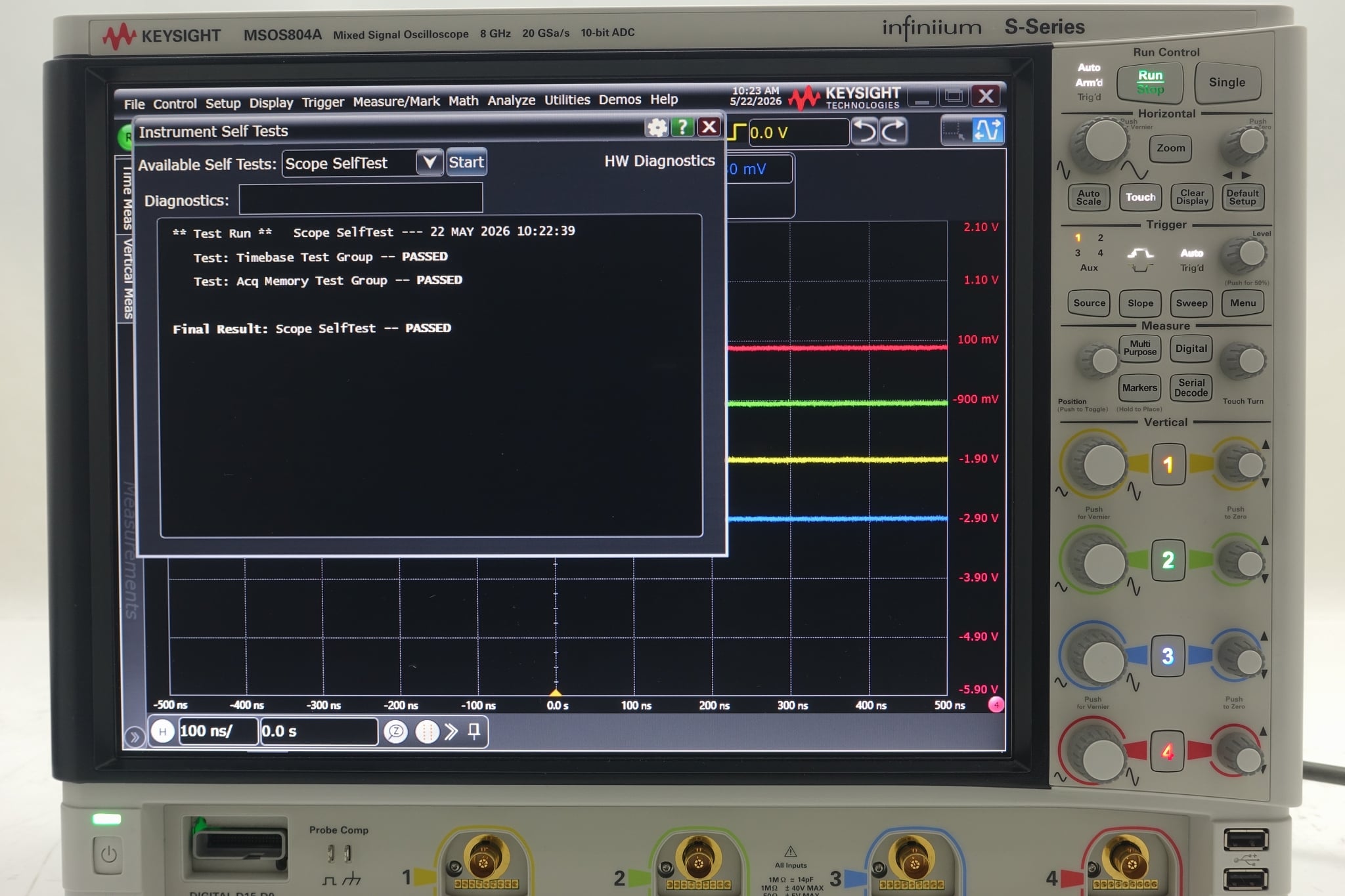High-Definition Oscilloscope / 8 GHz / 4 Analog Plus 16 Digital Channels Keysight Used MSOS804A - Actual Instrument - Image 15