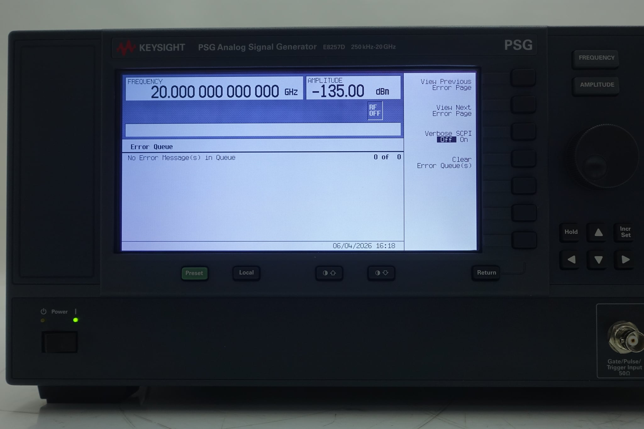 250 kHz to 20 GHz Keysight Used E8257D-520 - Actual Instrument - Image 11
