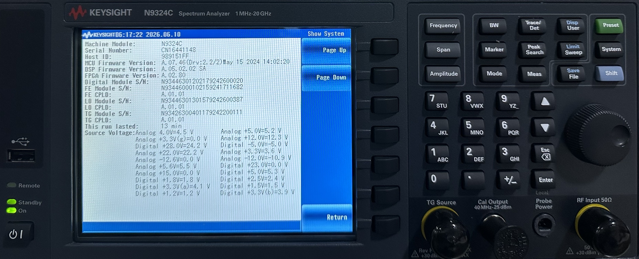 Basic Spectrum Analyzer / 1 MHz to 20 GHz Keysight Used N9324C - Actual Instrument - Image 8