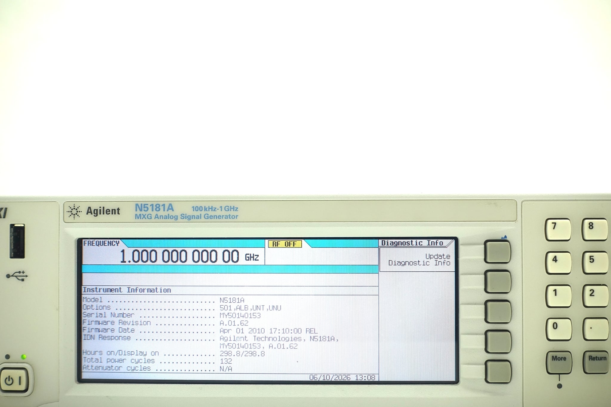 100 kHz to 1 GHz Keysight Used N5181A-501 - Actual Instrument - Image 9