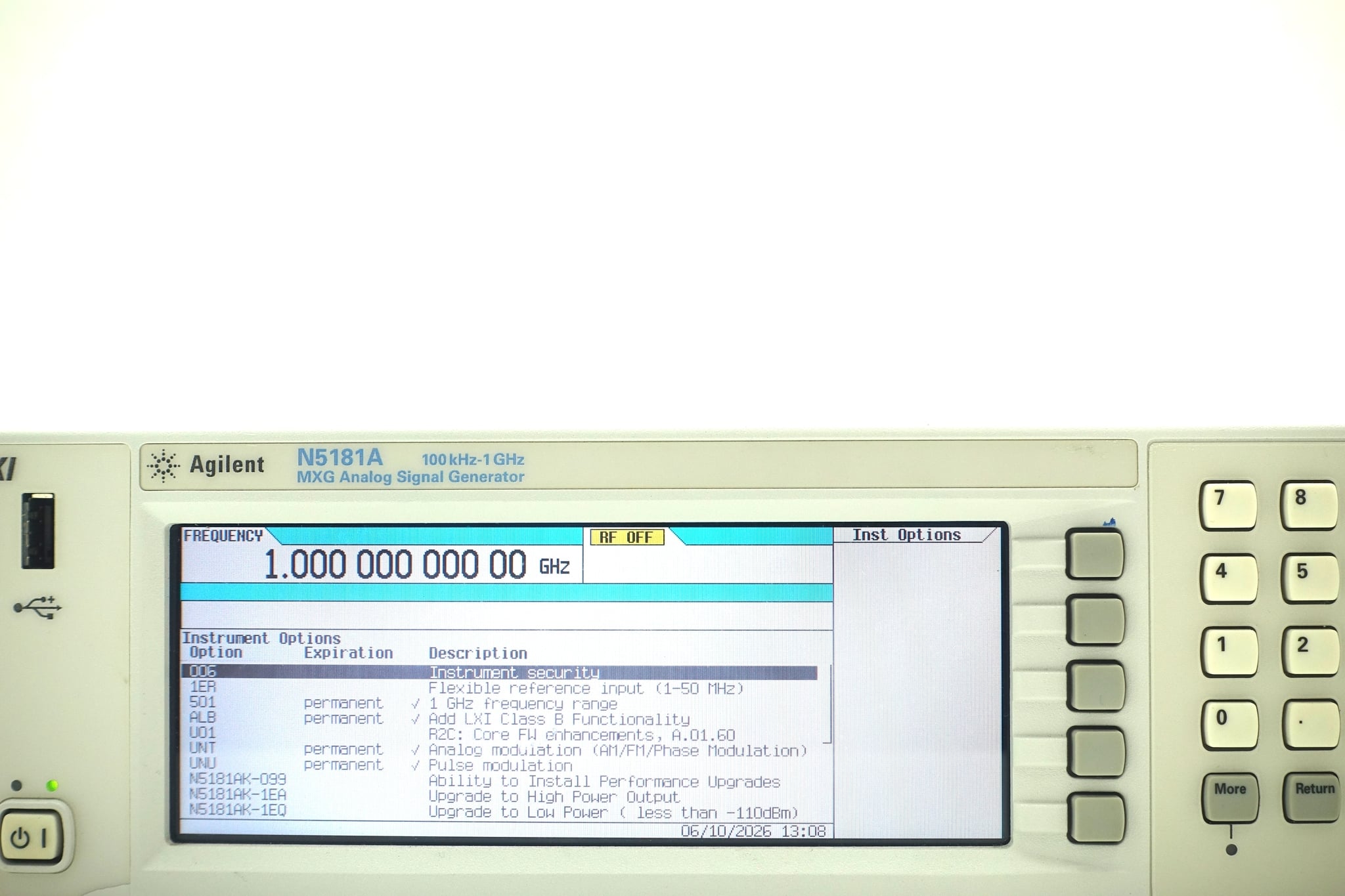 100 kHz to 1 GHz Keysight Used N5181A-501 - Actual Instrument - Image 10