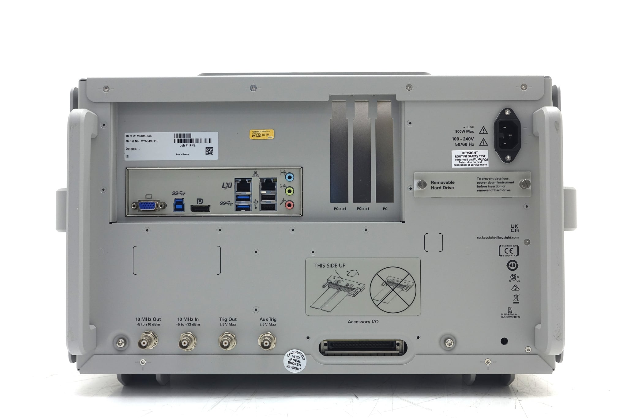 Mixed Signal Oscilloscope / 33 GHz / 4 Analog Plus 16 Digital Channels Keysight Used MSOV334A - Actual Instrument - Image 2