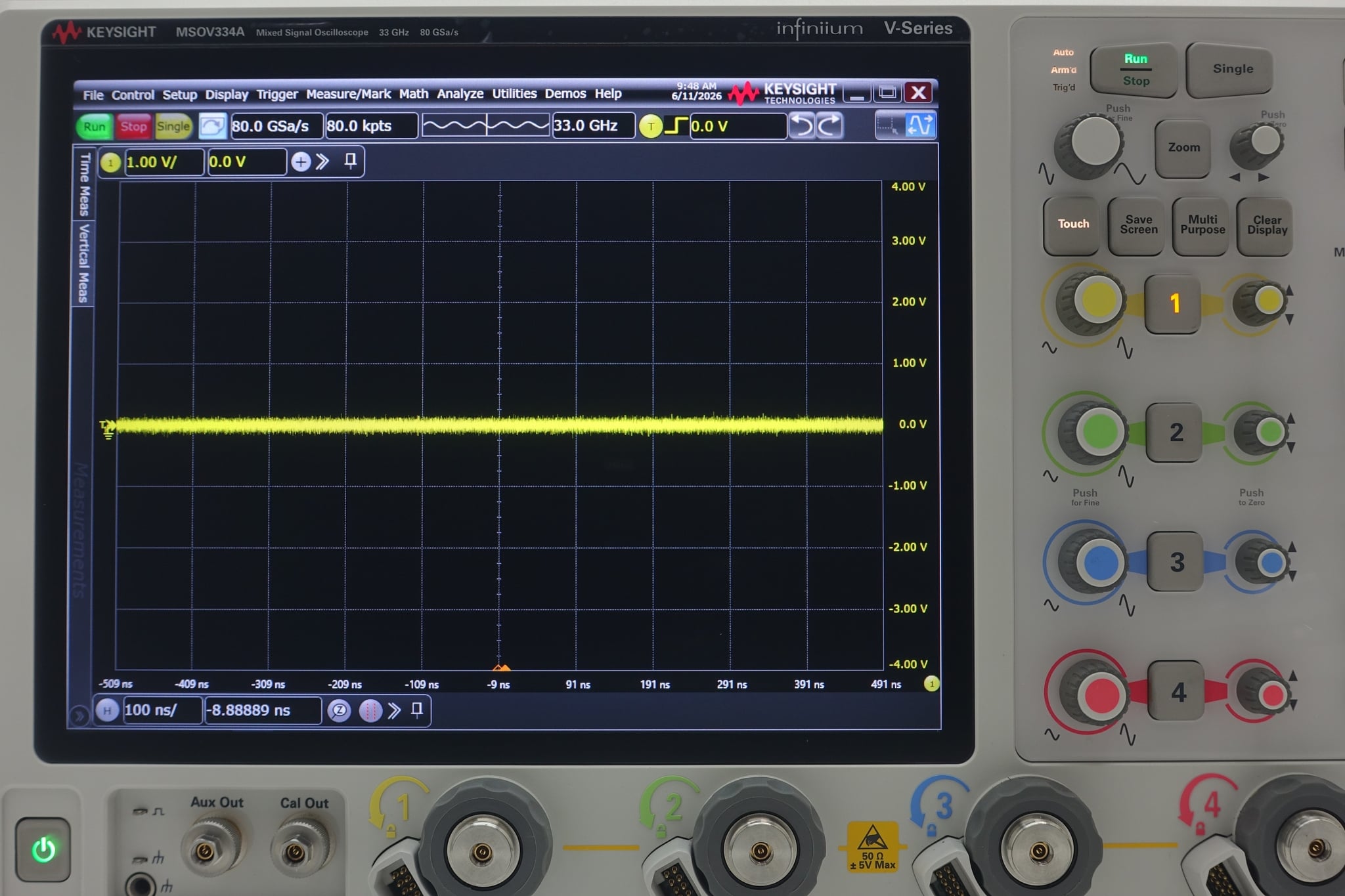 Mixed Signal Oscilloscope / 33 GHz / 4 Analog Plus 16 Digital Channels Keysight Used MSOV334A - Actual Instrument - Image 12