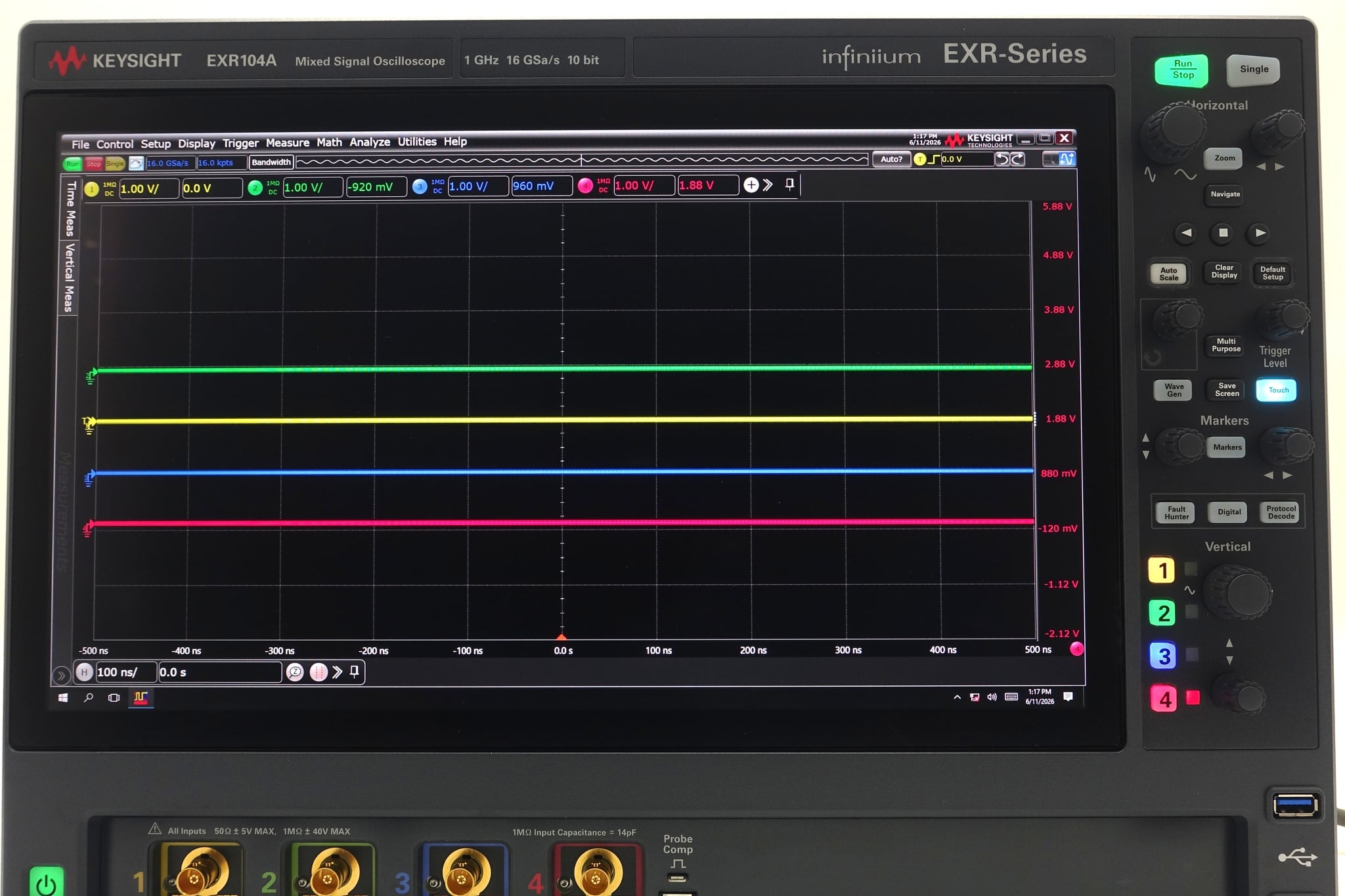 Infiniium EXR-Series Real-Time Oscilloscope / 1 GHz / 16 GSa/s / 4 Channel Keysight Used EXR104A - Actual Instrument - Image 12