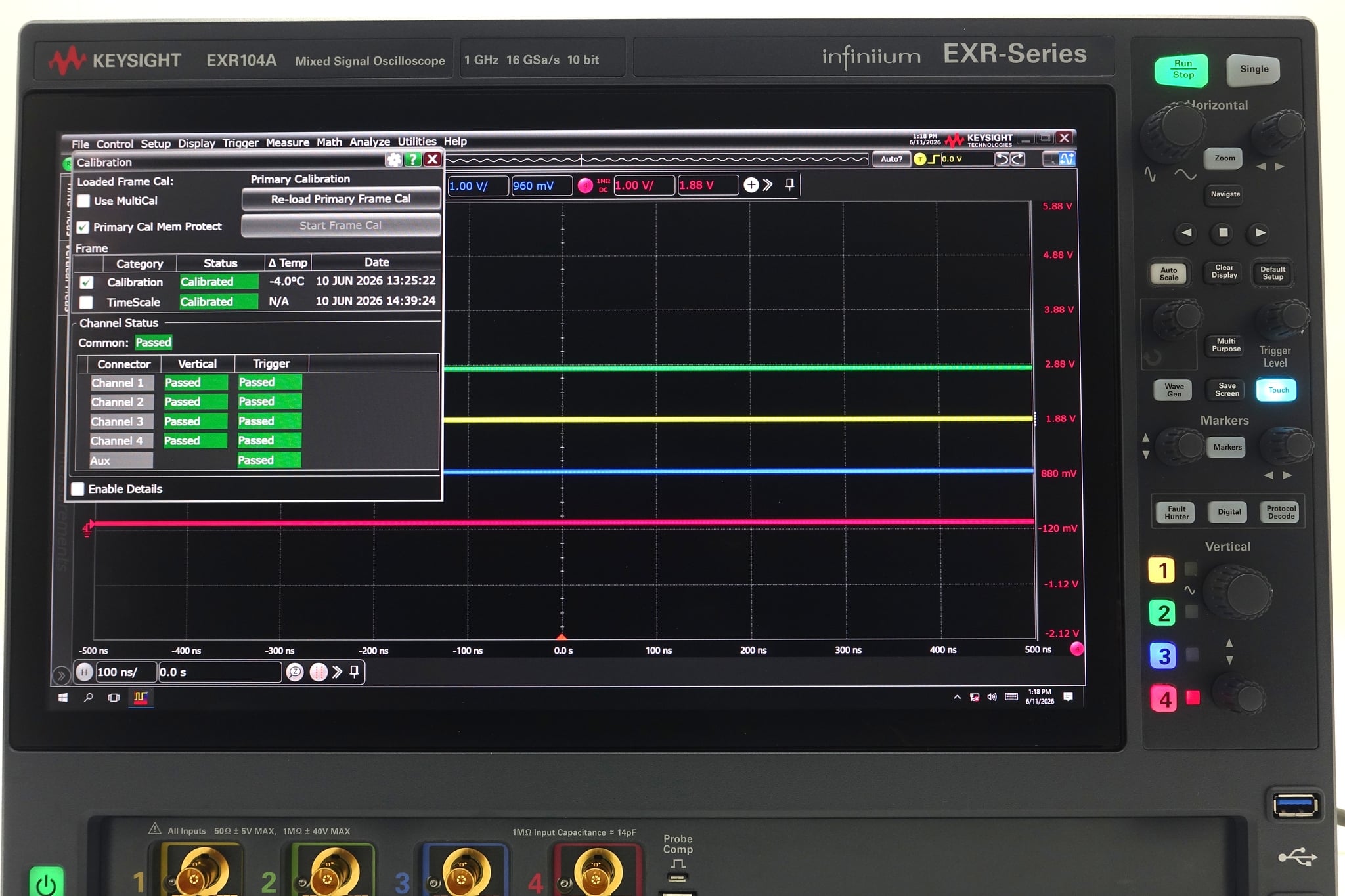 Infiniium EXR-Series Real-Time Oscilloscope / 1 GHz / 16 GSa/s / 4 Channel Keysight Used EXR104A - Actual Instrument - Image 10