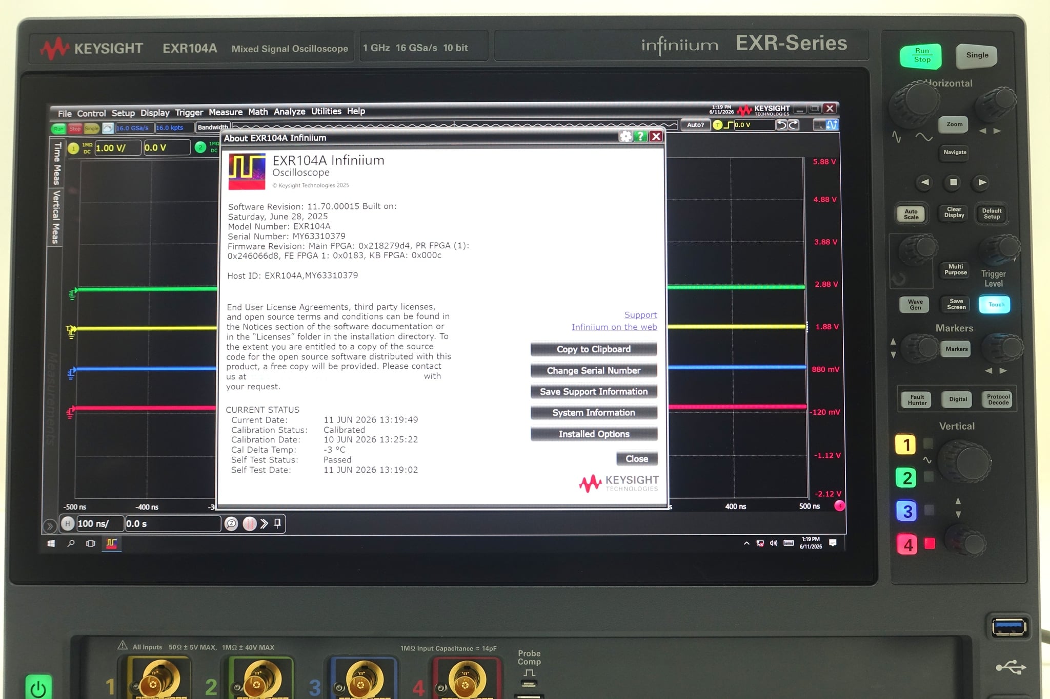 Infiniium EXR-Series Real-Time Oscilloscope / 1 GHz / 16 GSa/s / 4 Channel Keysight Used EXR104A - Actual Instrument - Image 9