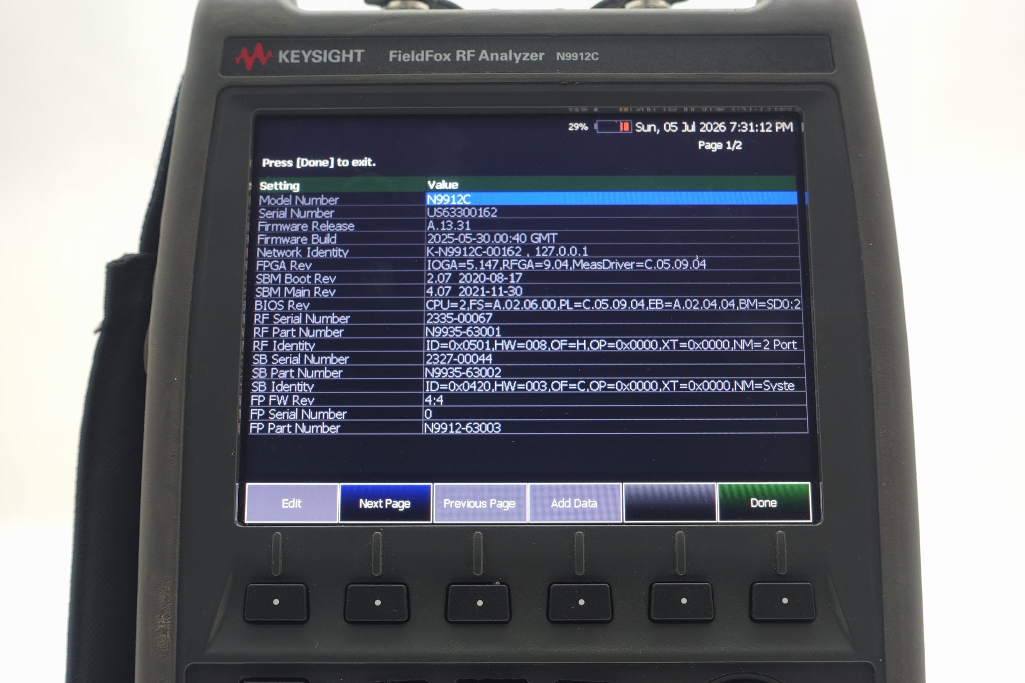 FieldFox Handheld RF Analyzer Keysight Used N9912C - Actual Instrument - Image 13