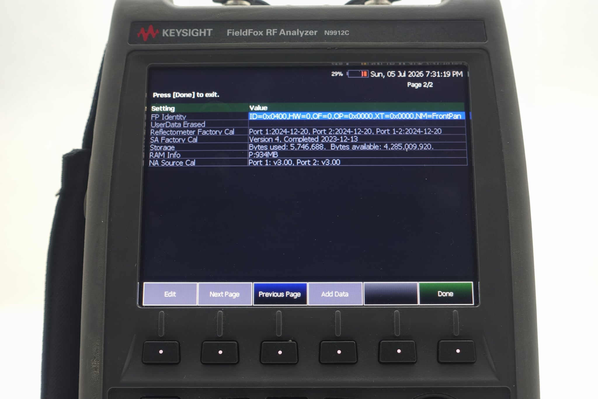 FieldFox Handheld RF Analyzer Keysight Used N9912C - Actual Instrument - Image 14