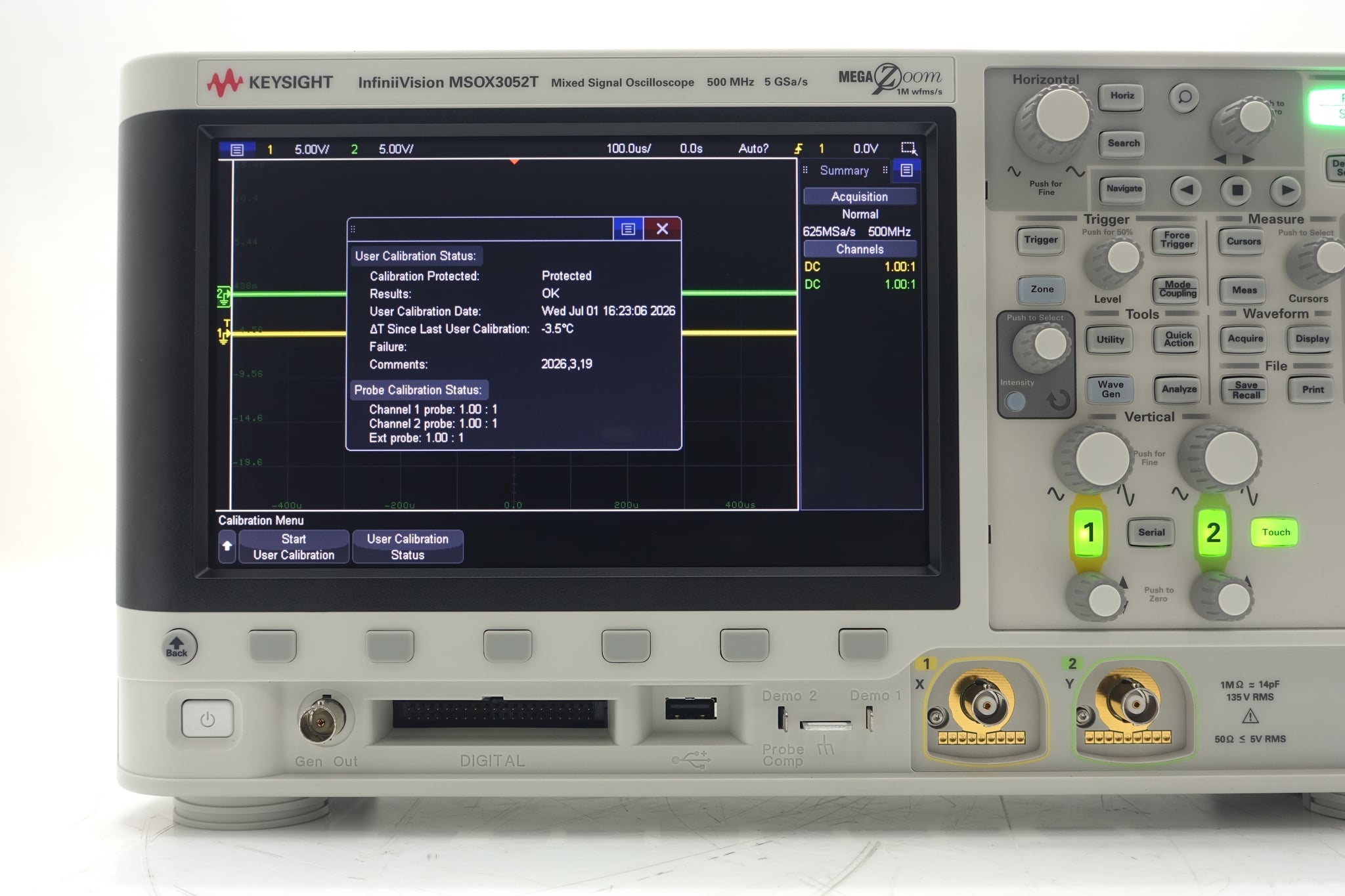 Oscilloscope, mixed signal, 2+16-channel, 500 MHz Keysight Used MSOX3052T - Actual Instrument - Image 9