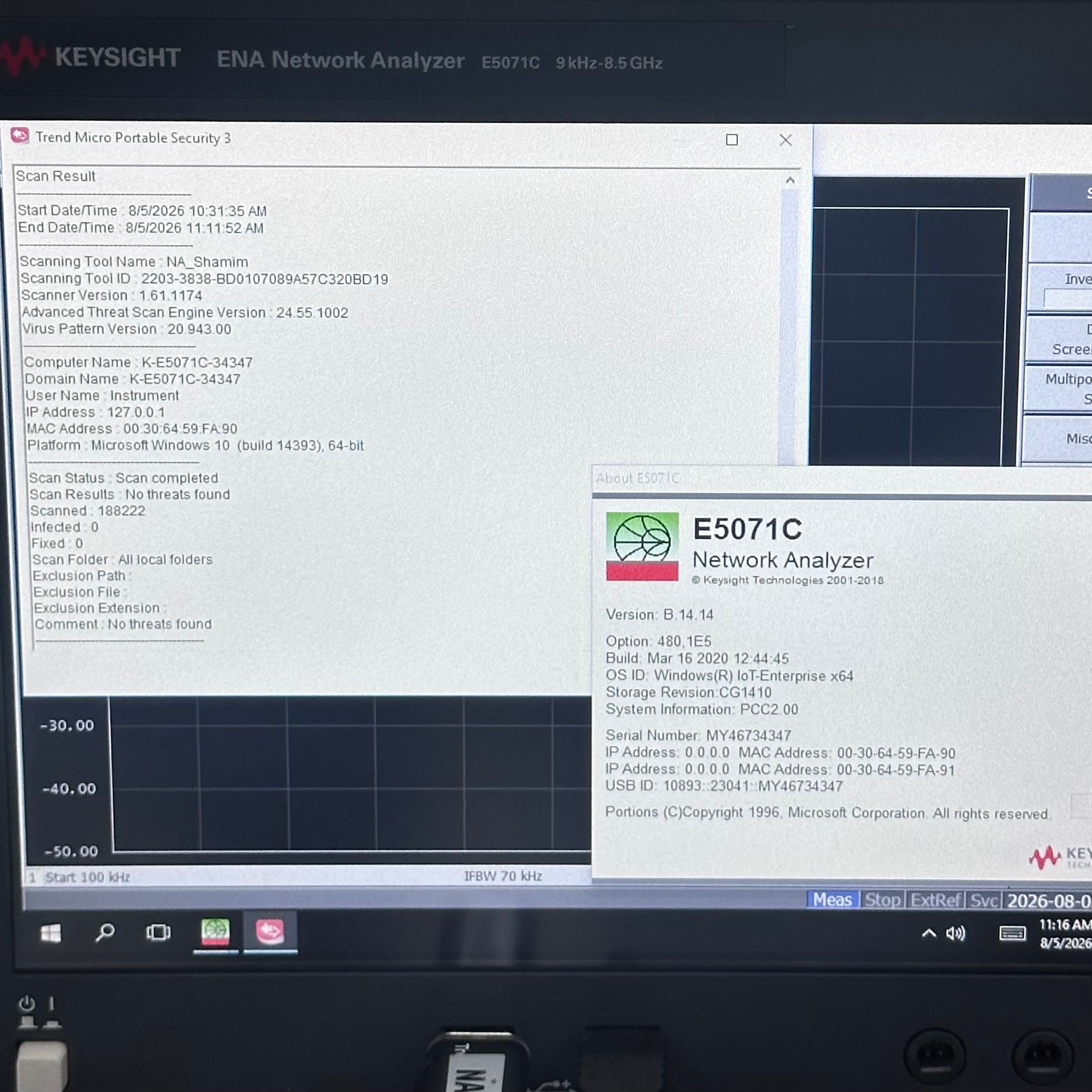 4-port Test Set / 9 kHz to 8.5 GHz / Without Bias Tees Keysight Used E5071C-480 - Actual Instrument - Image 10